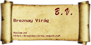 Breznay Virág névjegykártya